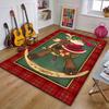 Santa On Rocking Reindeer Art Rug Patterned Carpet, Suitable As a Non Slip Play Mat for the Living Room and Bedroom Sofa