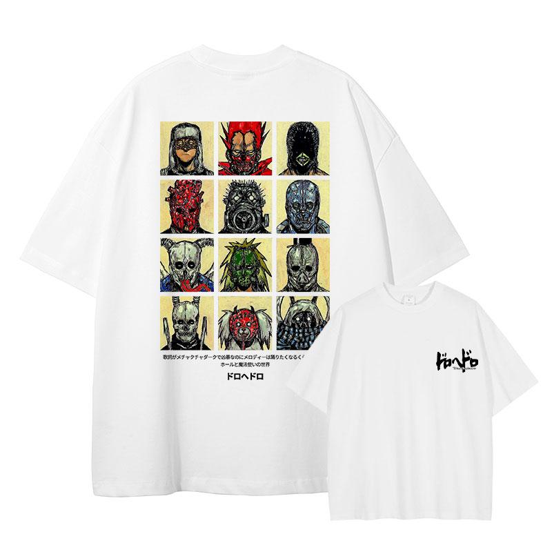 Anime Dorohedoro T Shirt Vintage Washed Caiman En Nikaidou T-shirts Oversized Streetwear Retro Fujita Tops Tees Men 100% Cotton