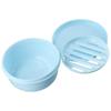 2 pcs Blue and White, Soap Holder Green and Black Round Draining Soap Dish  Business Trip