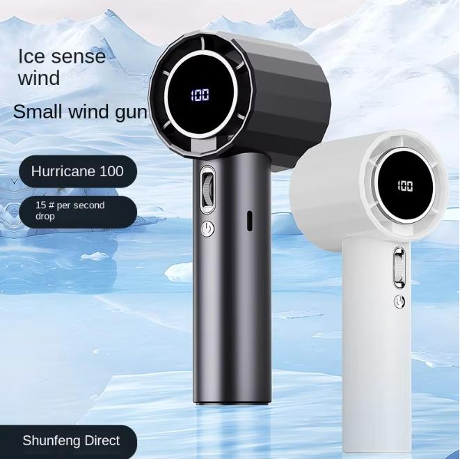 High-Speed USB Charging Handheld Fan Outdoor Foldable 100 Blades Brushless Motor Eco-friendly 6-8h Working Time Household Use