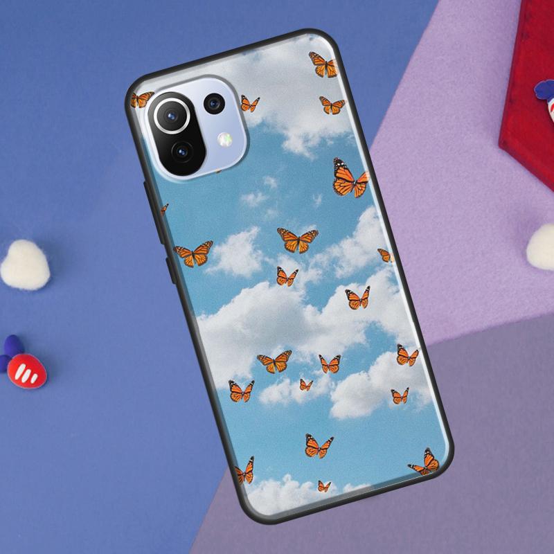 Butterfly Sky Cover For Xiaomi 14 Ultra 13 11T 12T 13T 14T Pro POCO X7 X6 Pro X3 X5 F3 F5 M6 F6 Pro Case