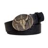 Fashion Carved Western Cowboy Belt Retro Vintage Embossed Belt Cow Head Buckle Jeans Pants Belt For Man Women