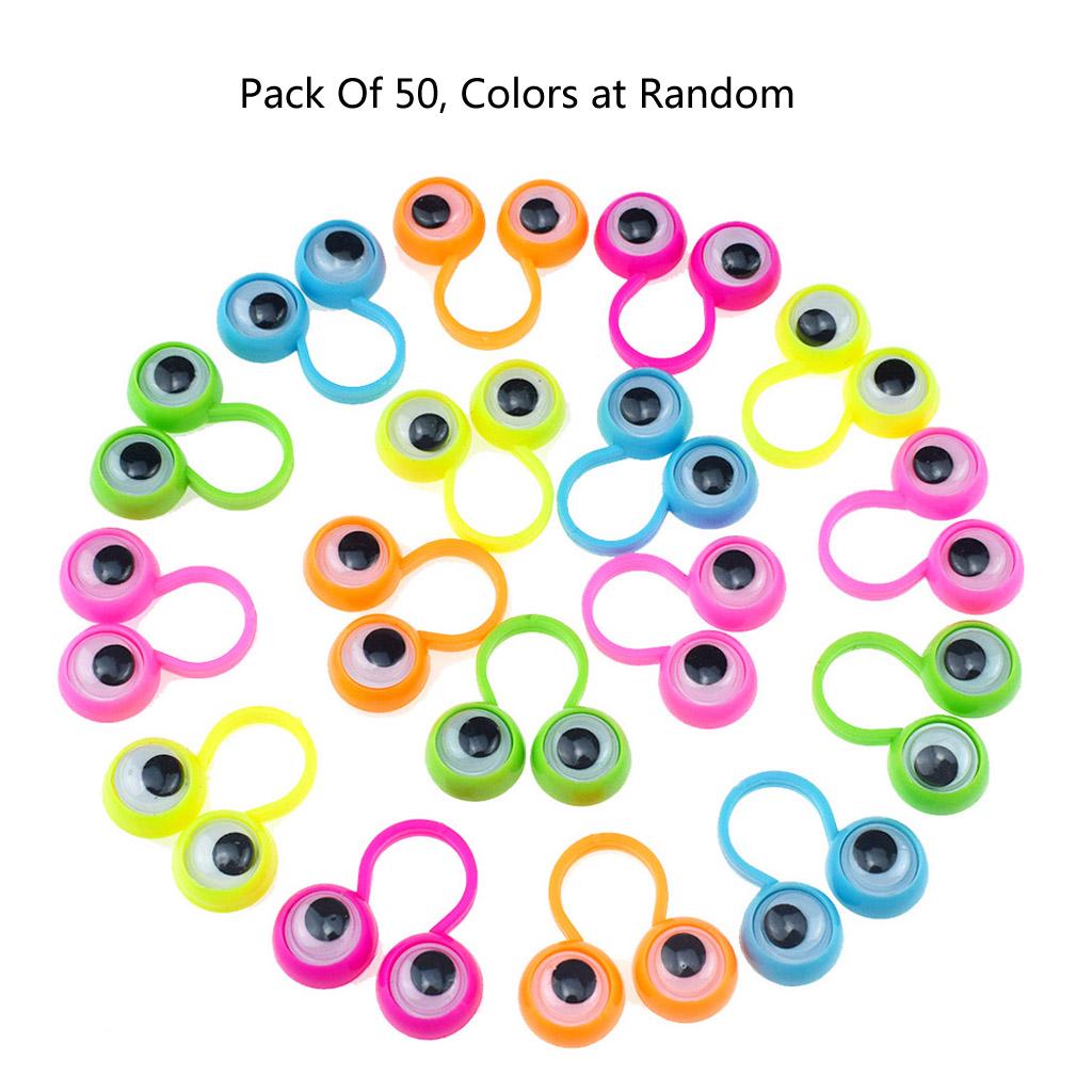 Eyeball Finger Ring Kit 50 Pcs Eye Finger Puppets Googly Eyes Rings Party Favors 1