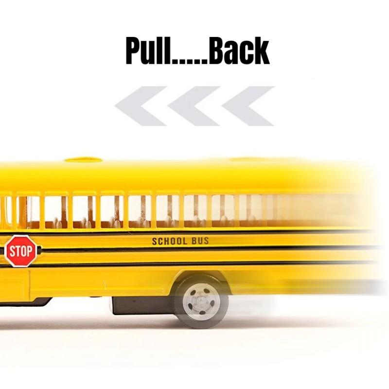 1/36 Scale 5'' School Bus Toy Car For Children RMZ CiTY Classical Diecast Miniature Vehicle Model Pull Back Collection Gift For Boys