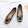 Flat-soled Single Shoes Women's 2025 New Autumn Shallow Soft-soled One-pedal Doudou Ladyshoes Large-size Women's Shoes 41-43 Summer