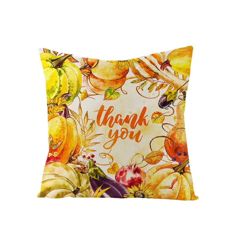 Home Thanksgiving Pumpkin Polyester Pillow Cover Home Sofa Pillow Cushion Cover
