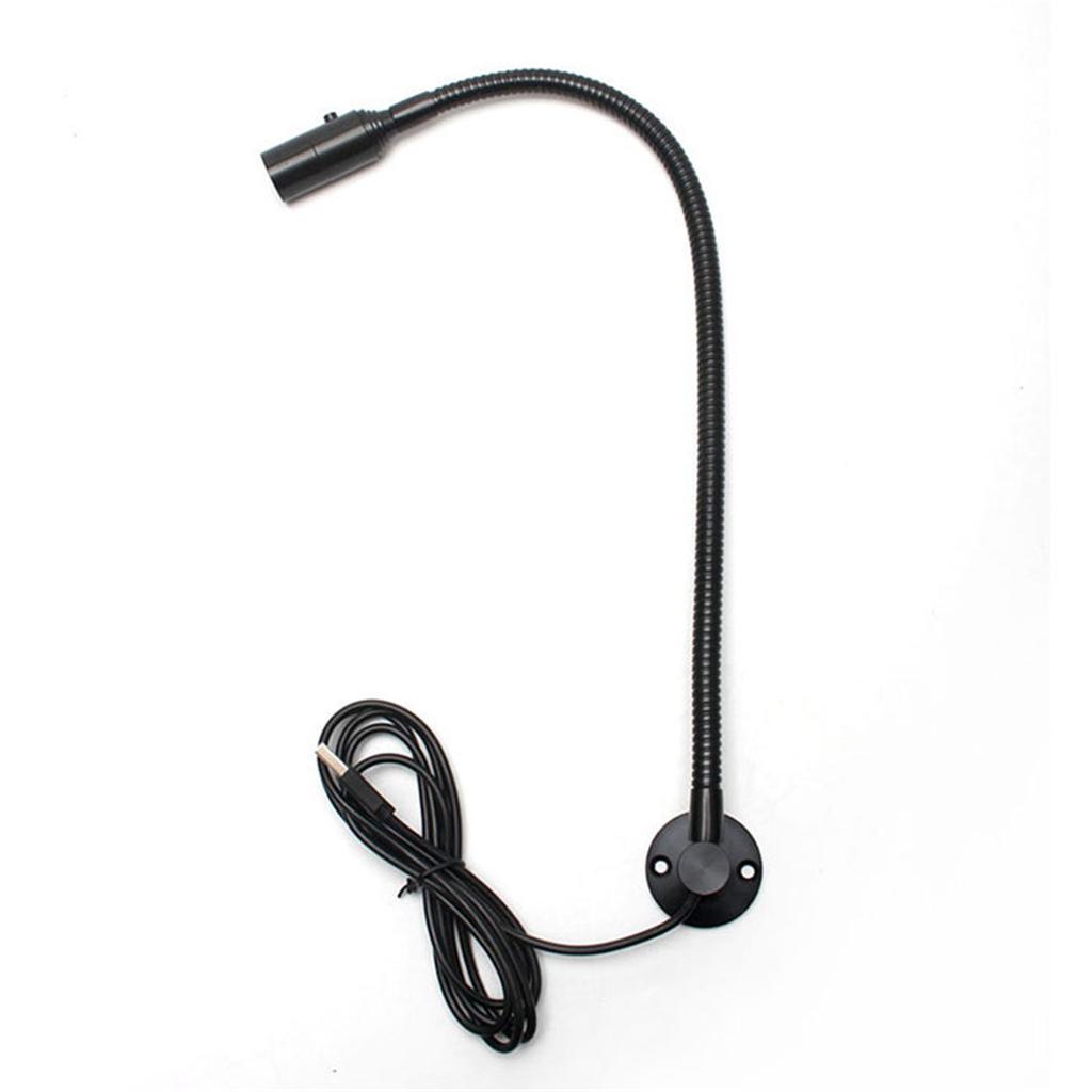 DC5V USB L40cm long gooseneck CNC Machine Light with Switch Black Silver 4000K LED Bedside Reading Lamp for Working Repairing