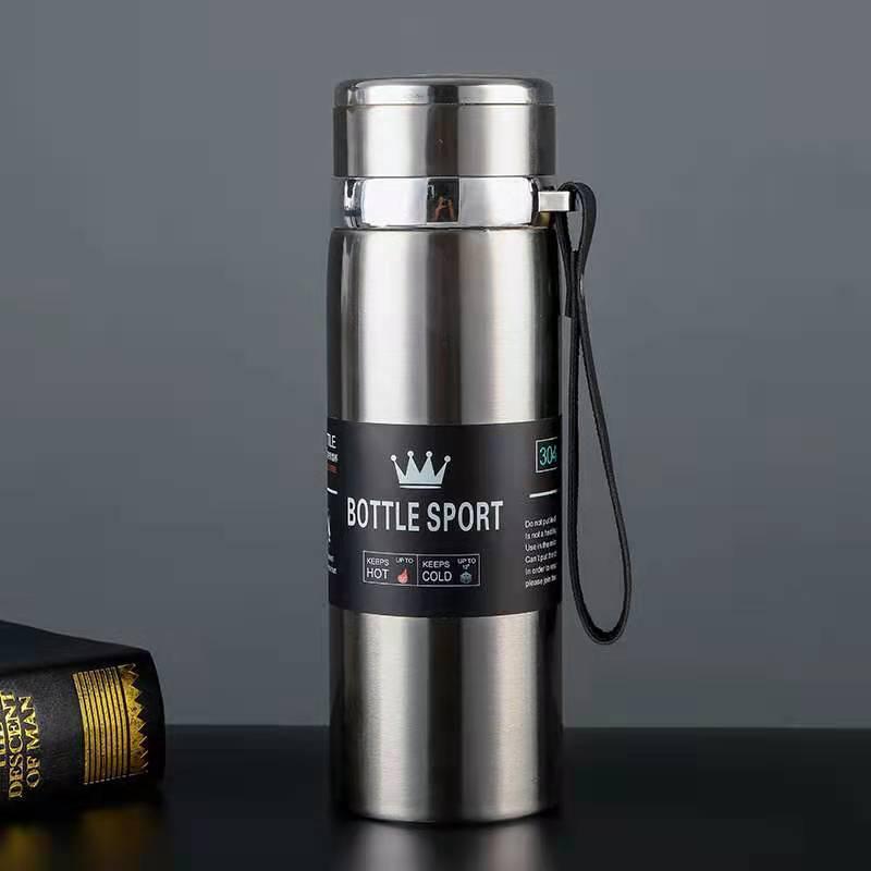 316 Stainless Steel Insulated Sports Water Bottle with Lanyard - Large Capacity