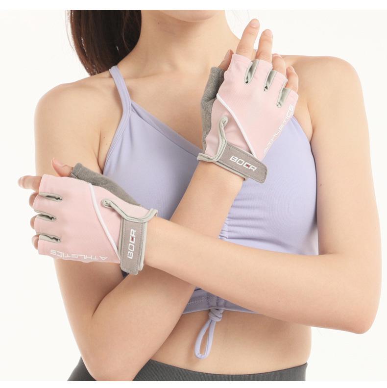 Women Men Fitness Training Half Finger Gloves Gym Fitness Fingerless Gloves Sports Body Building Exercise Running Cycling Glove