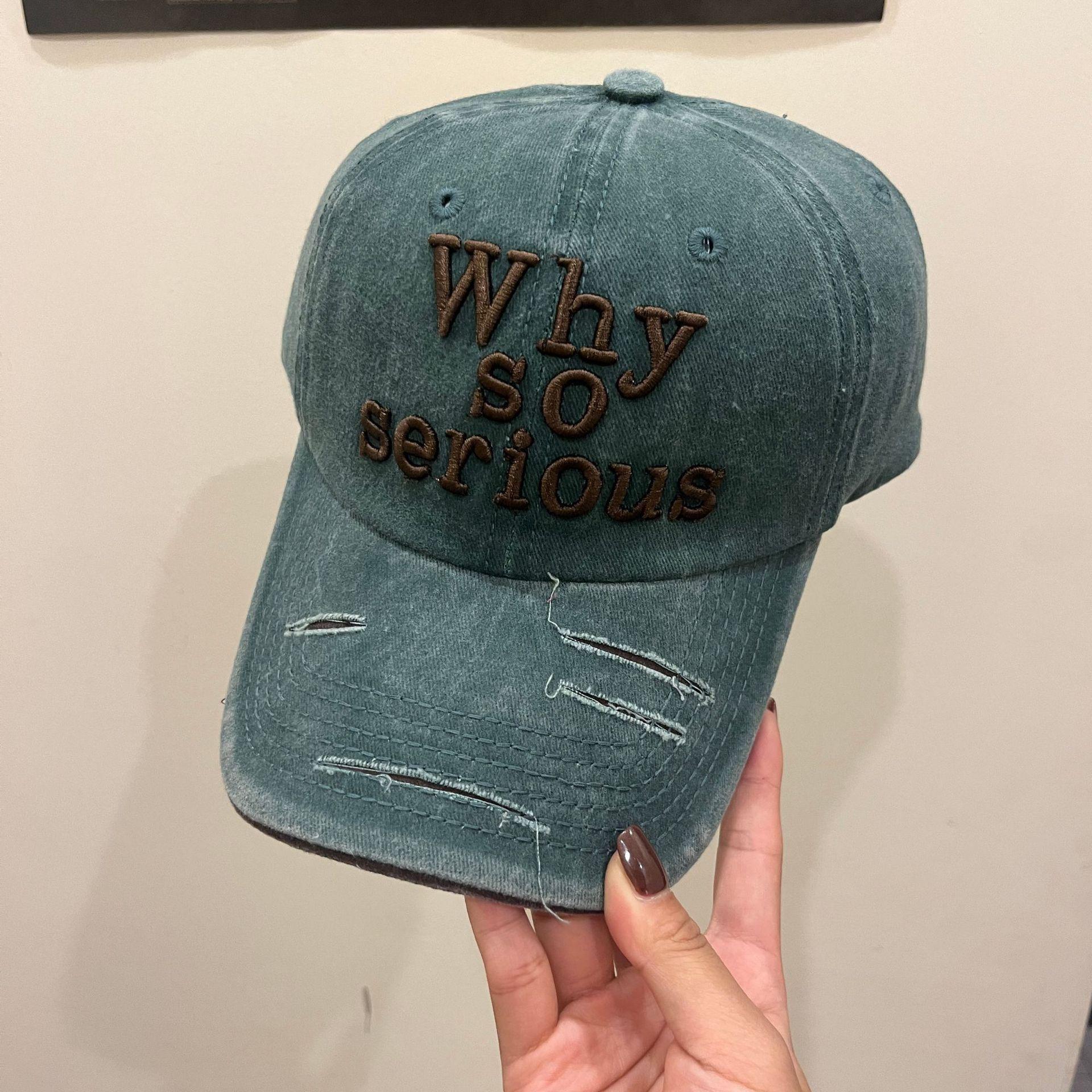 

Hong Kong style casual tooling heavy baseball cap male retro wear do three-dimensional embroidery color matching washed cap female M（56-58cm） зелений