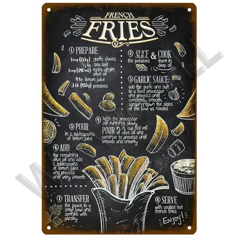 Metal Signs Exquisite Fast Food Boards Tin Sign Boards Vintage Restaurants Home Bars Cafes Kitchens Metal Posters Wall Decoration Accessories
