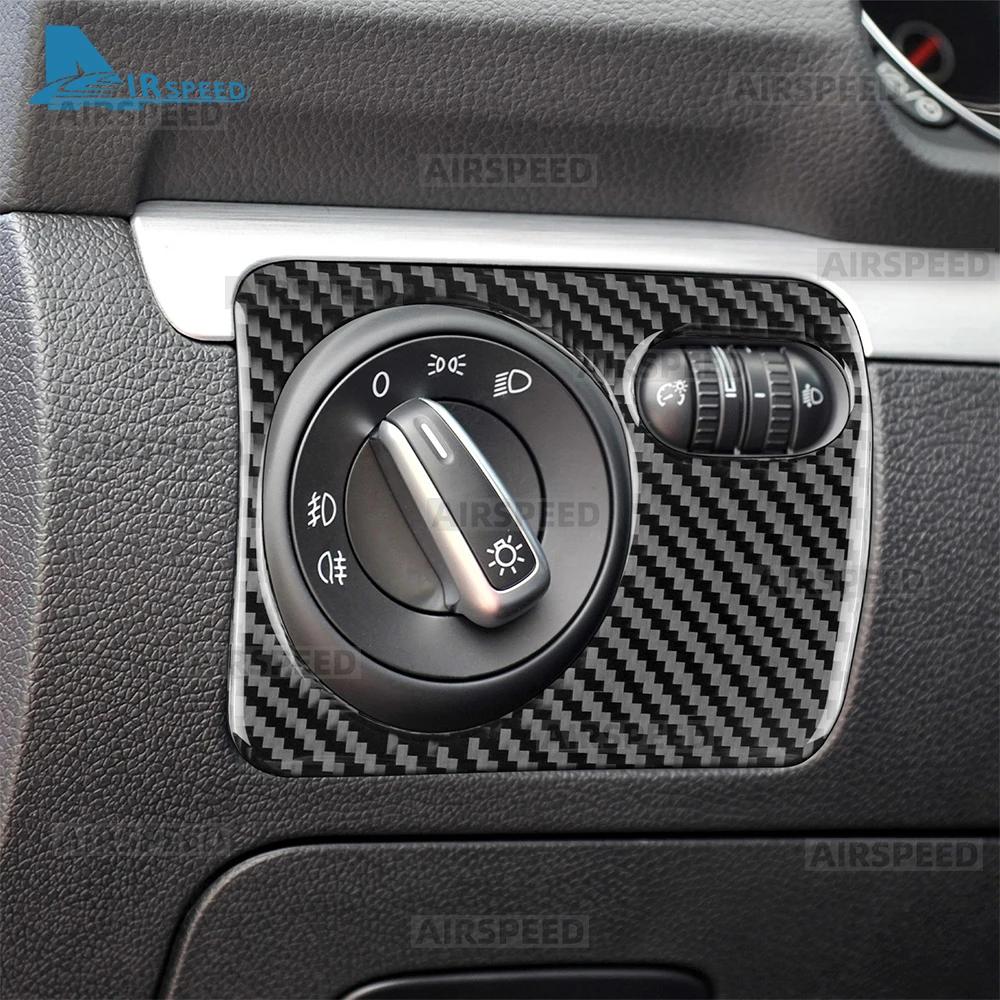Real Soft Carbon Fiber for Volkswagen VW Golf 6 2008 2009 2010 2011 2012 2013 R MK6 Scirocco 2009-2016 Headlight Switch Interior