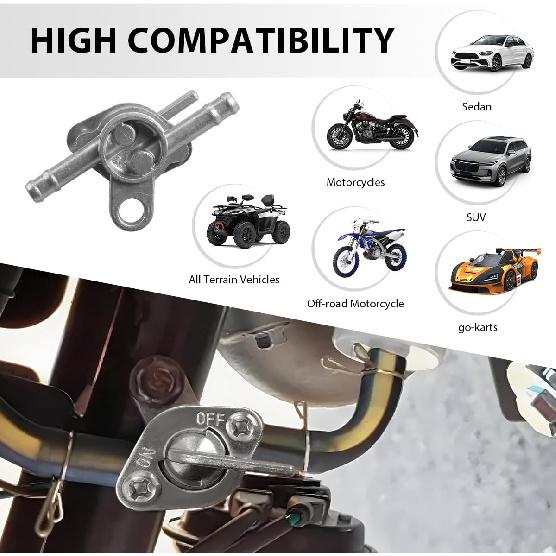 2 PCS Inline Fuel Tank Tap Valve, 6Mm Motorcycle Inline Fuel Petcock Shut Off Valve, Gas Fuel Tank Tap On-Off Switch For 50/70/90/110/125/140/150Cc