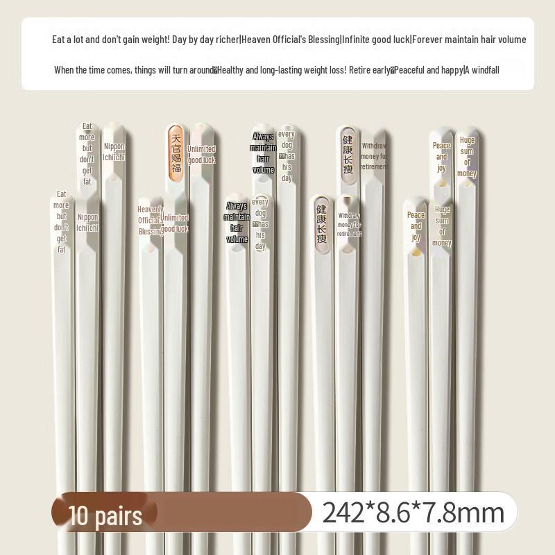 Premium Anti-Mold Household Chopsticks Set 10 Pairs