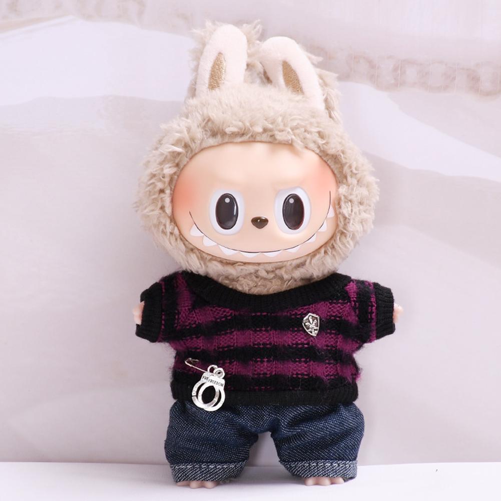 For 15-17cm Labubu Doll Clothes Fashion Clothes Hoodies Doll Clothes Color Match Hoodies Dolls Accessories Cute Decoration Little Cloths