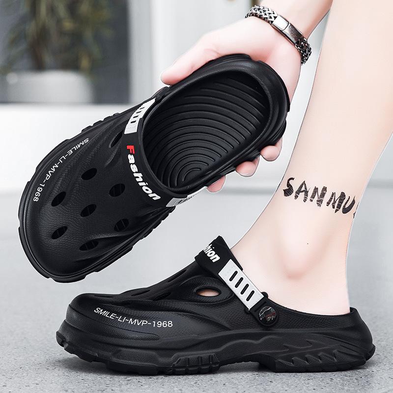 

Baotou men s slippers 2025 summer new outdoor leisure breathable deodorant sandals wading tourism seaside beach shoes 38
