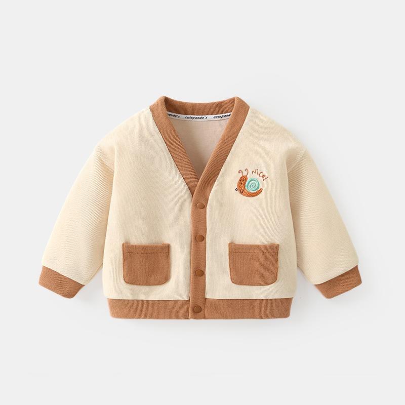 

Детская одежда весна-осень новый повседневный кардиган 120cm абрикосовый