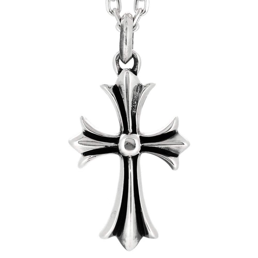 [Shinjuku Gin No Kura] Lily Cross Silver 925 Pendant Top (Chain Not Included) Men's Cross Lily Flare Lily Fleur-de-Lis
