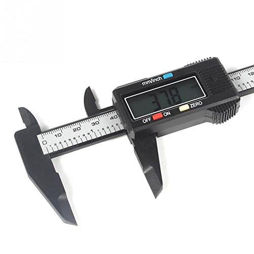 waves Digital Caliper with Battery, 150mm/0.1mm, Lightweight, DIY Carbon Fiber (Black)