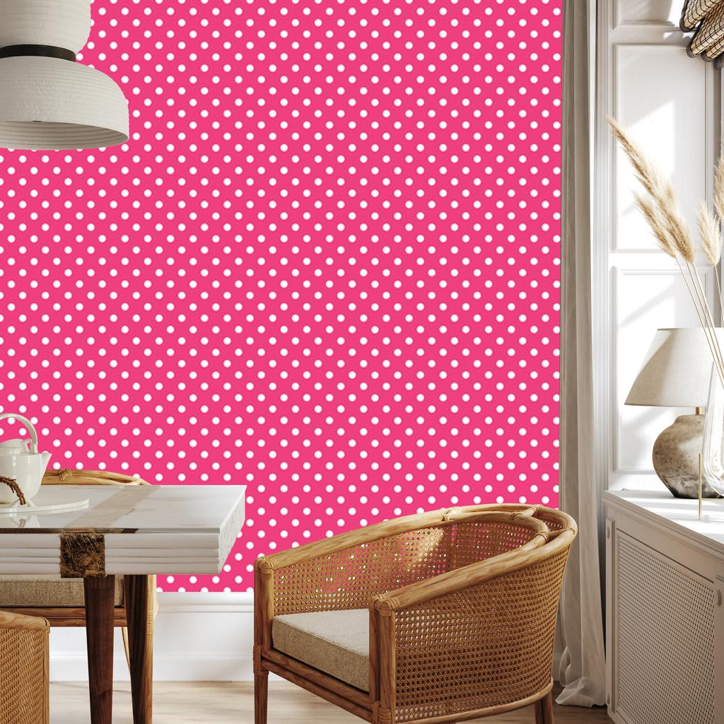 Pink and Powder Pink Dots Wallpaper for Living Room and Bedroom 50x1000
