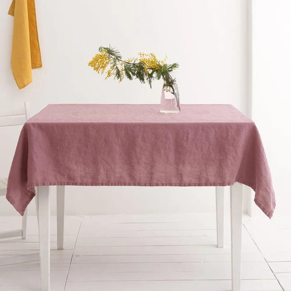 100% Puur Linnen Rechthoekige Tafelkleden voor Eetkamer Buffet Feesten Picknick Evenementen en Restaurants Effen Kleur Tafelkleed Decoratief 135x220cm