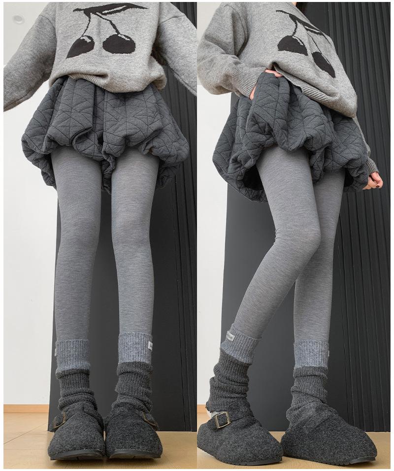 Korean Style Women's Elastic High Waist Padded A-line Mini Skirt-Pants for Autumn/Winter