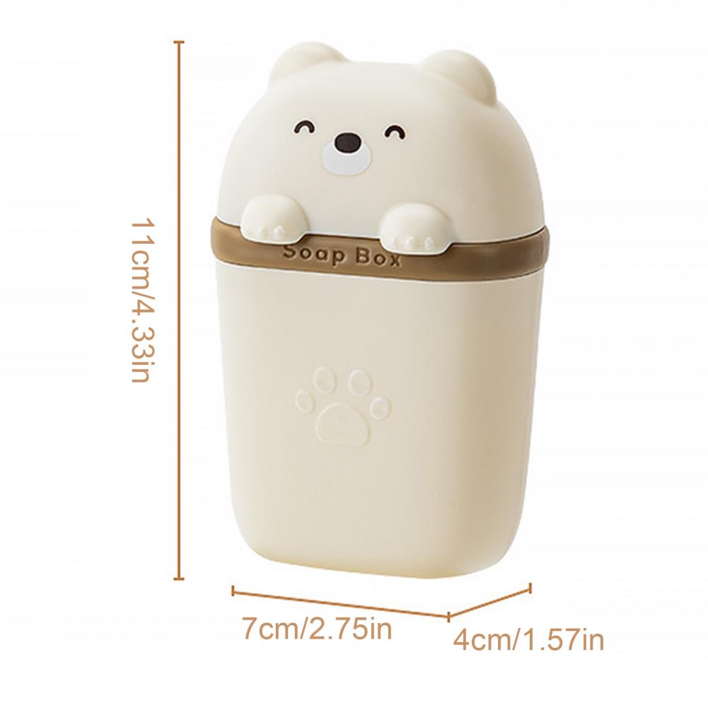 Portasapone Portatile Design Compatto Orsetto Cartone Animato Portasapone Impermeabile Viaggio Scatola di Stoccaggio Sigillata Portasapone Drenante