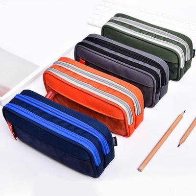 Multi-layer Large Capacity Student Zipper Pencil Storage Case Pen Bag Organizer