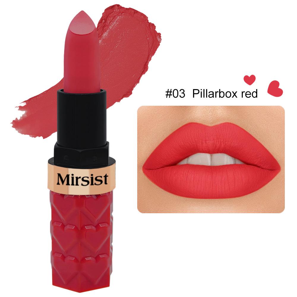 Single Pack Mirsist 6-Color Matte Lipstick: Non-Stick, Waterproof, Long-Lasting, Non-Fading, Whitening.
