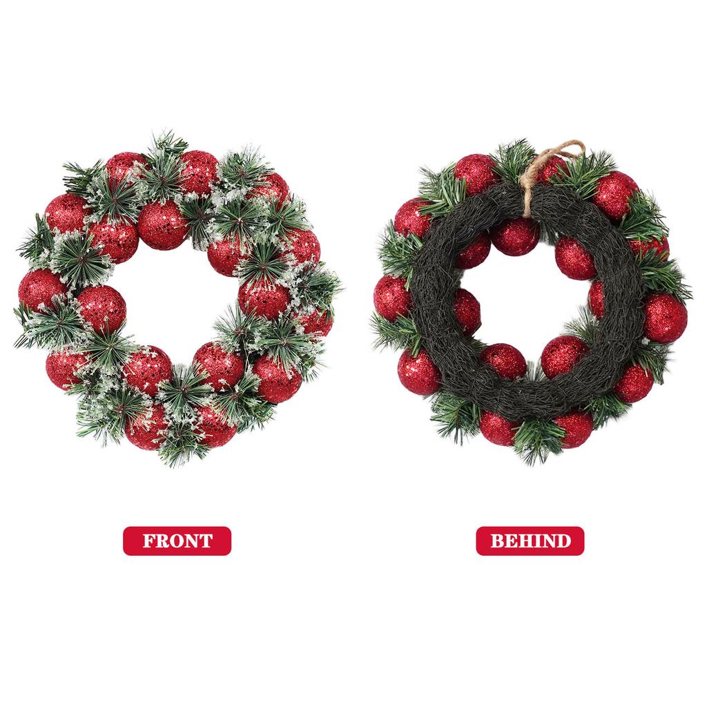1PC 32CM Artificial Handmade Christmas Red Wreath Fascia Wall Hanging Christmas Window Home Party Photography Decoration Wreaths