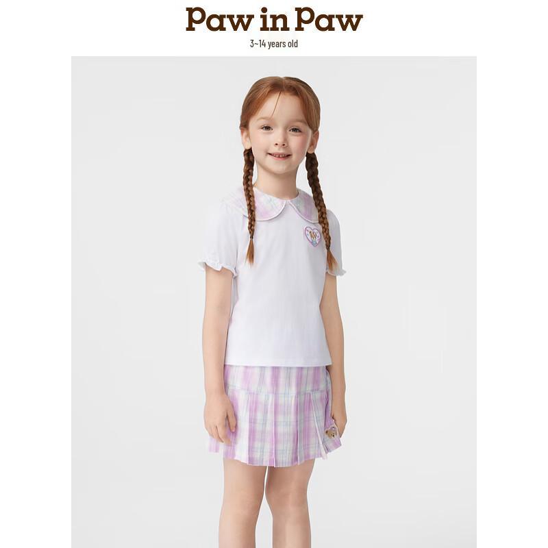 PawinPaw Girls' Sweet Bear Short Sleeve Set