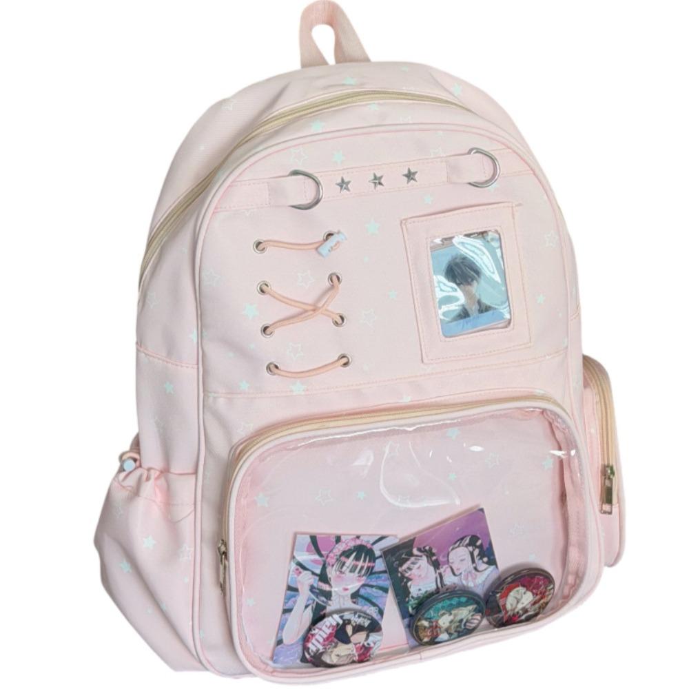Transparenter Rucksack mit Sternenmuster Lolita Schülertasche Mode Transparente Ita Tasche Mädchen