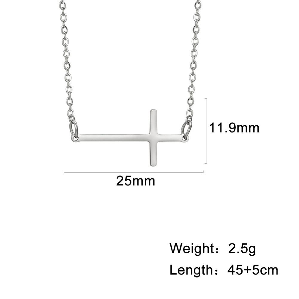 

Cazador Dainty Sideways Cross Pendant Necklace Gold Color Stainless Steel Choker Necklaces For Women Christian Faith Jewelry 45-50cm