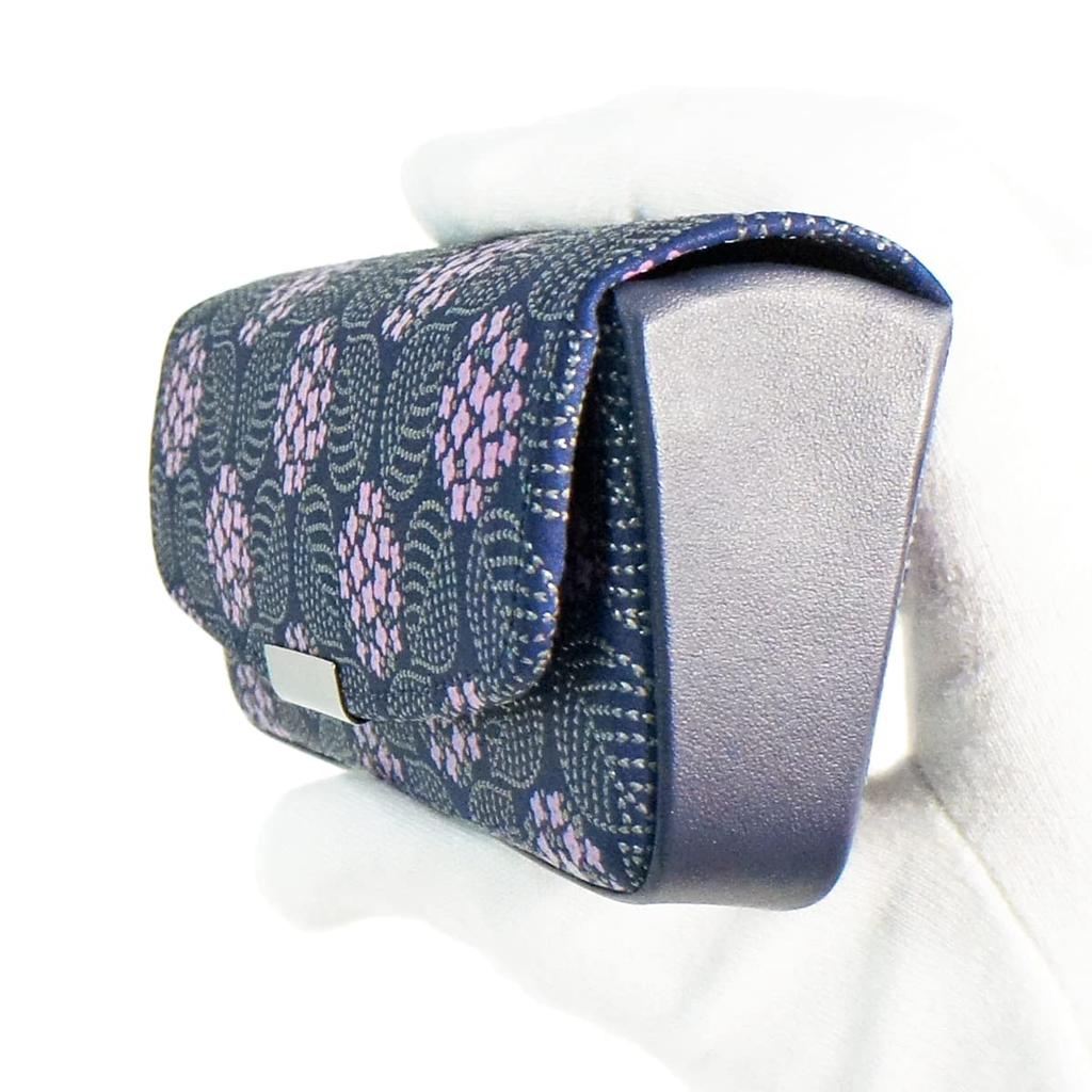Inden Eyeglass Hydrangea Navy Blue with Purple Chinza and Gray 8007 [Inden-ya] Case, Deerskin, Miso, Pattern, Lacquer,