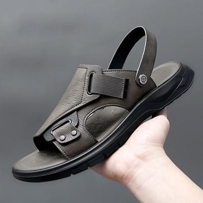 Klasyczne skórzane buty męskie Letnie Nowe 2024 Dwa sposoby noszenia Sandały Męskie Sandały plażowe Antypoślizgowe Miękkie podeszwy Męskie buty