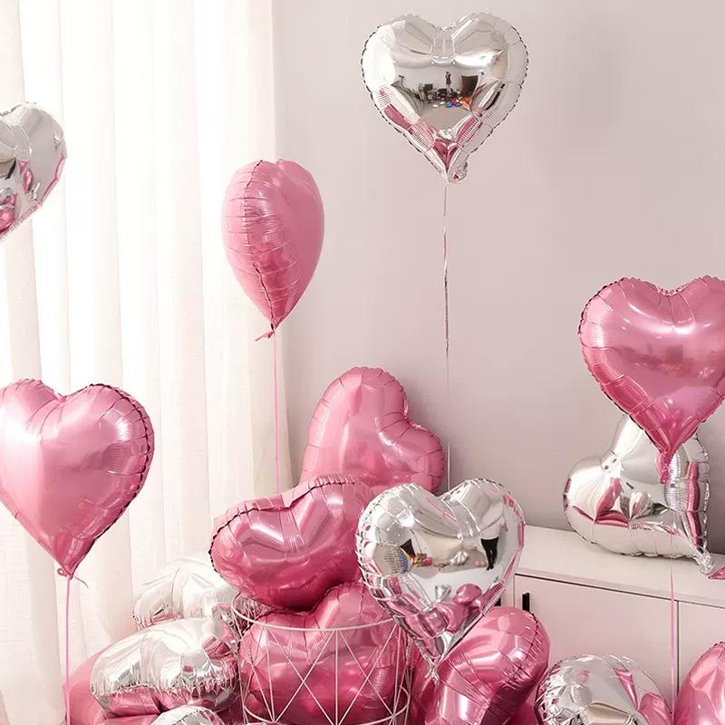 10pcs 10/18inch Heart Shape Foil Balloons Wedding Birthday Propose Marriage Party Decorations Aluminum Foil Air Balls Globos