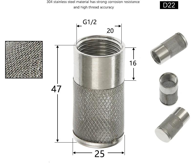 304Stainless Steel Female Thread Filter Agriculture Irrigation Mesh Filter Water Pump Hose Mesh Filter Aquarium Fish Tank Filter