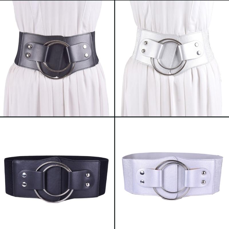 PU Leather Belt Elastic Waist Cincher for Women Girls Stylish Waistband Wide Waist Ornament for Fashionable Outfits