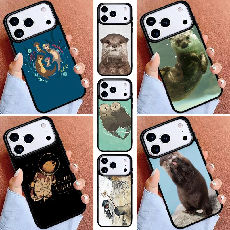 Tier Otter Niedliche Handyhülle für iPhone 16e 15 14 13 12 17 Pro Max Plus Air 17pro Hülle Coque