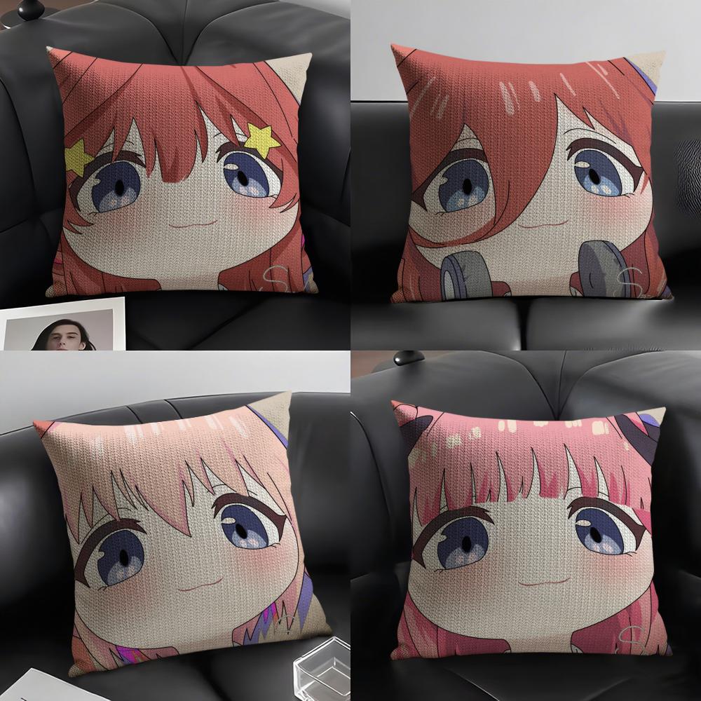 The Quintessential Quintuplets Pillow Case Natural Linen Double-Sided Printing Sofa Home Decor Cushion Cover
