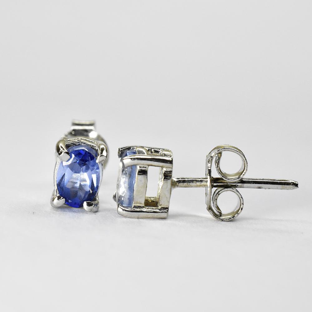 Elite 925 Sterling Silver Earring 8 Ct Natural Blue Sapphire Gemstone Certified