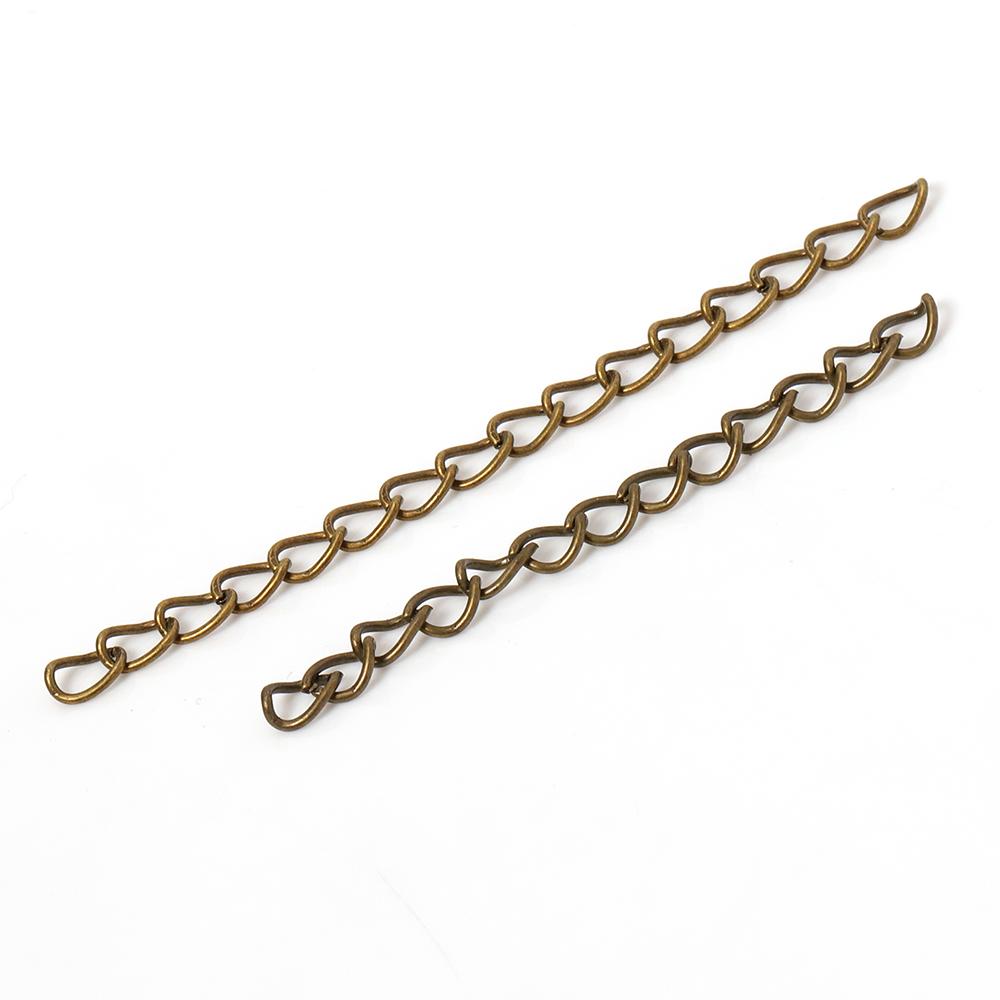 100pcs Extension Chain Necklace 5cm Bulk Bracelet Extended Chains Tail Extender For DIY Jewelry Making Components Wholesale