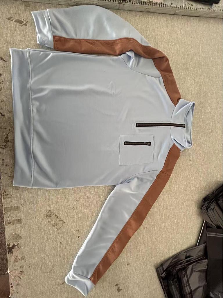 Men's Autumn/Winter Color Block Stand Collar Hoodie