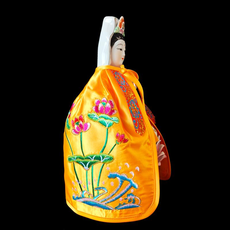 Only Cloak Zen Lotus Guanyin Buddha Statue Small Cloak Guanyin Bodhisattva Goddess Decor Embroidered Shawl Without Resin Buddha