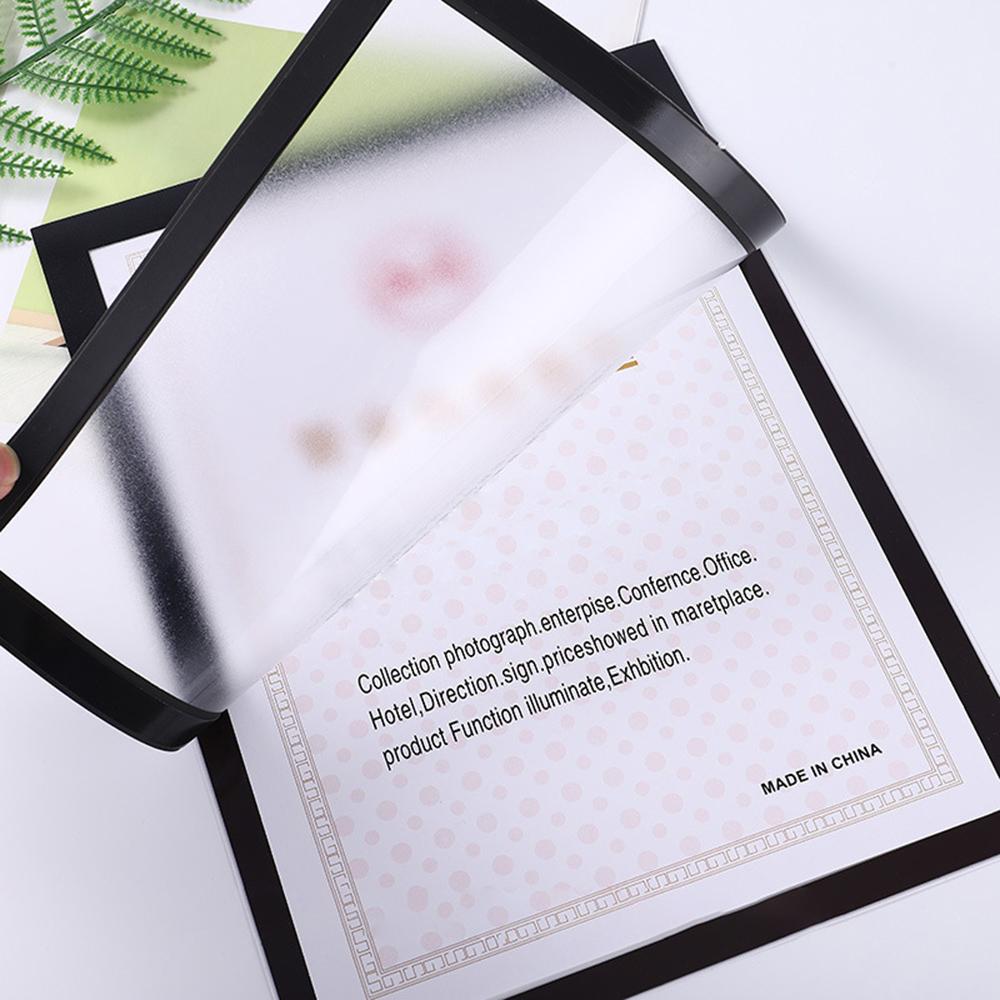 5 stk PVC Magnetisk Fotoramme, A4 Dokumentvisningstavle, Magnetisk Plakatklistremerkeramme, Beskyttelsesdeksel uten boring