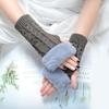 Winter Women Gloves Plush Faux Fur Knitting Wool Keep Warm Mitten Fingerless Lady Girl Half Finger Gloves Christmas Gift