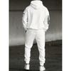 Men's Casual Suit, Printed Drawstring Hoodie, with Pockets and Drawstring Running Pants, Fashionable Men's Must Have Cool Set