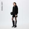 Women's Faux Fur Stand Collar Wool Blend Coat