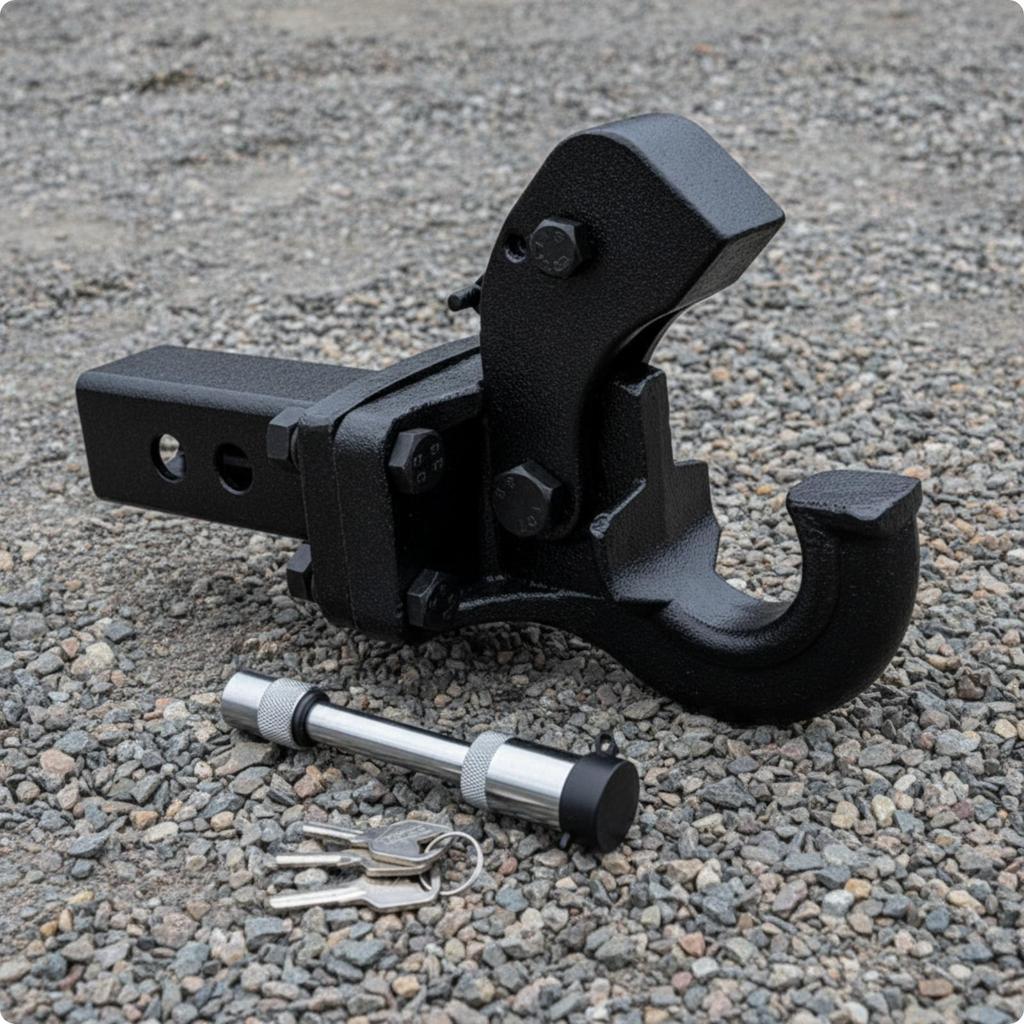 Textured Tow Hitch Attachment Heavy-Duty Construction, Arm with Hook,