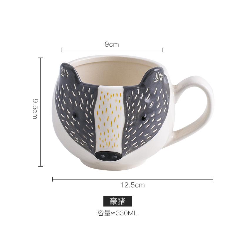 Κινούμενα Σχέδια Ζώα Κύπελλο Νερού Δημιουργική Κεραμική Κούπα Κούπα Τσαγιού Γραφείου Κούπα Καφέ για Απογευματινό Τσάι Οικιακό Σετ Ποτού για Πρωινό Δώρο Διακοπών